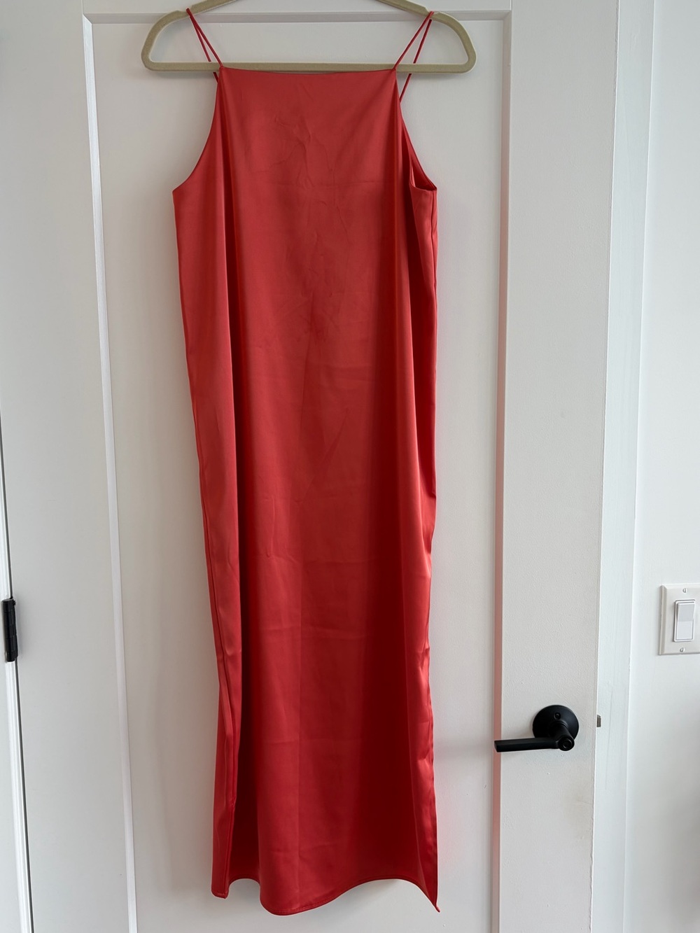 Scotch & Soda Coral-Red Midi Slip Dress